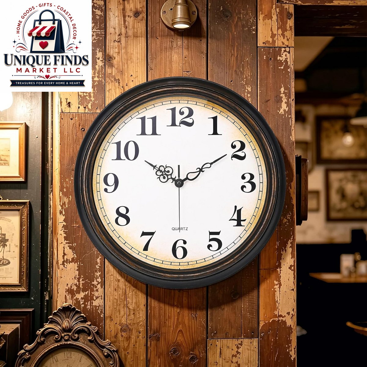 Yoiolclc 16-Inch Silent Non-Ticking Vintage Wall Clock - Battery Operated for Living Room, Office, and School (Bronze Finish)