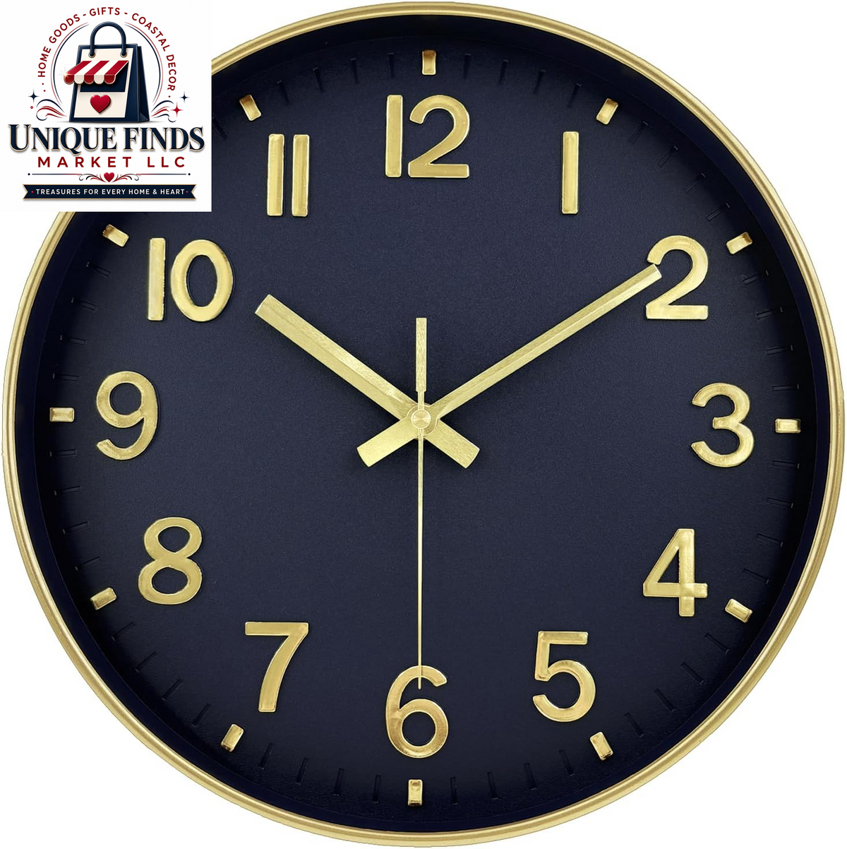 Battery Operated 12-Inch Silent Analog Wall Clock with Large Numbers for Home and Office Decor - Olive Green