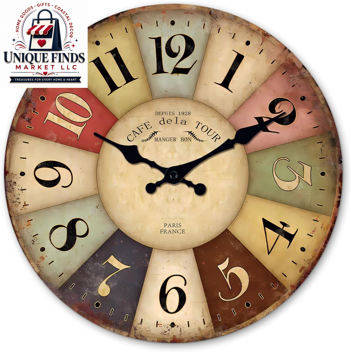 Elegant Rustic Wood Battery-Operated Silent Wall Clock - 12 Inch