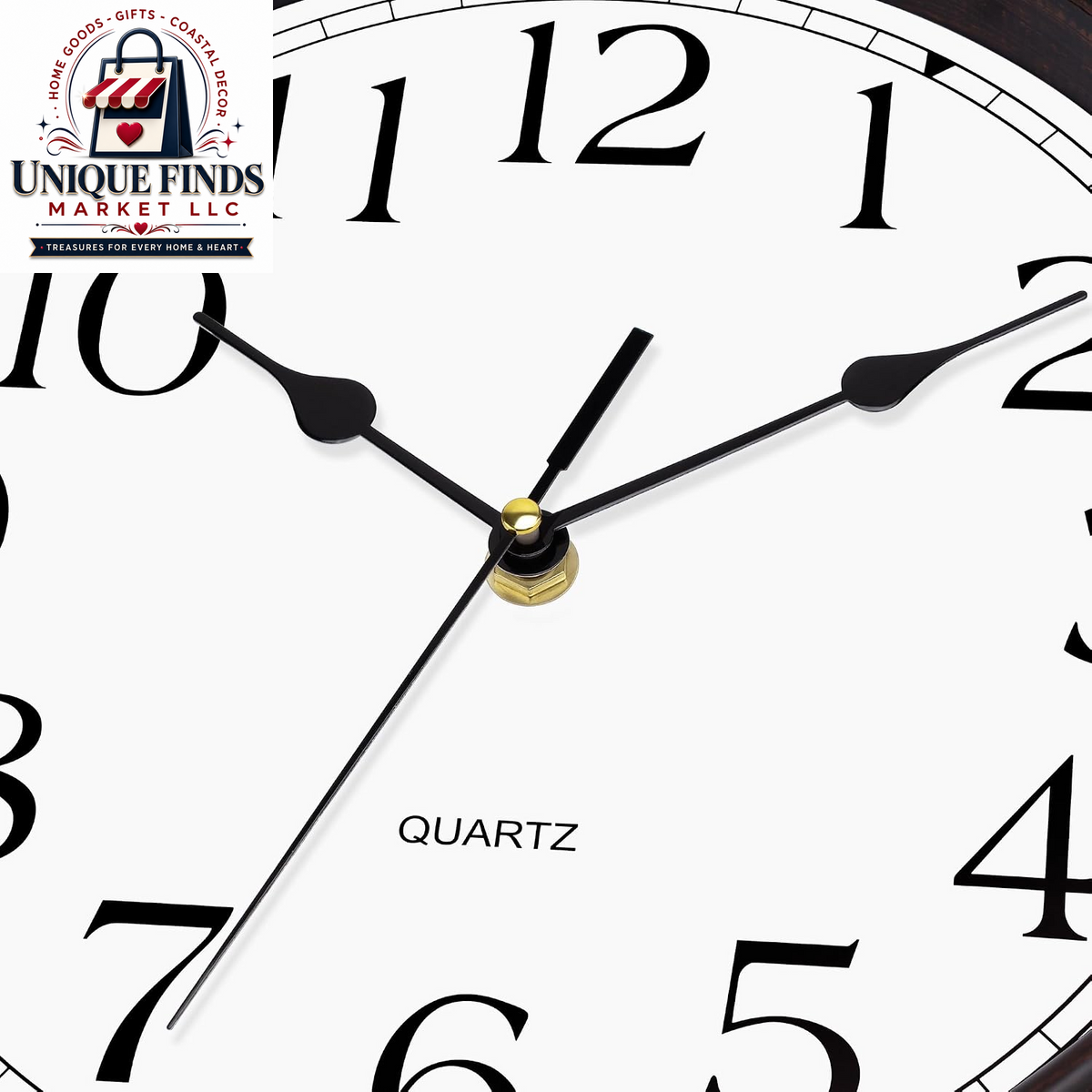 Foxtop 12-Inch Retro Silent Wall Clock - Battery Operated Bronze Finish