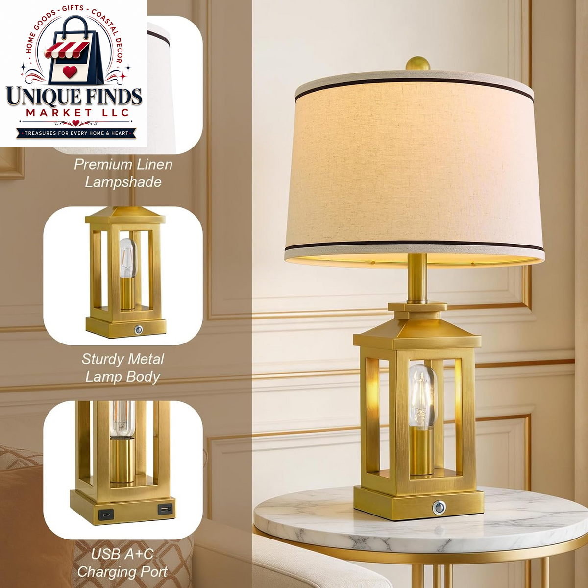 Set of 2 Modern 23.75" Table Lamps for Living Room and Bedroom Nightstands