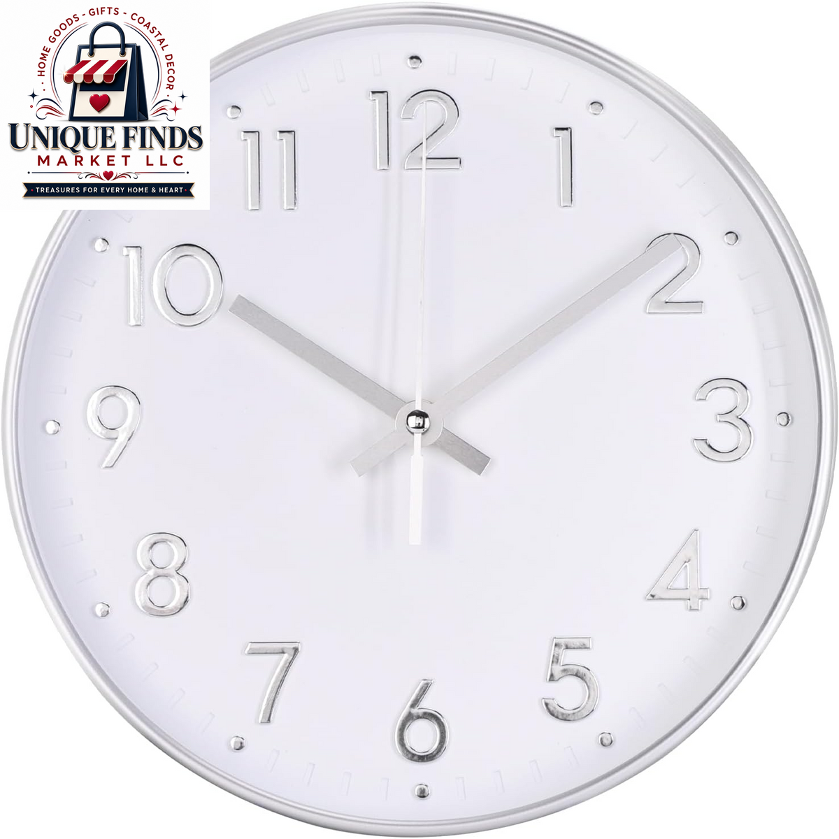 12-Inch Blue Modern Quartz Wall Clock - Silent Non-Ticking Battery Operated Decorative Timepiece for Living Room, Bedroom, Kitchen, and Office - Ideal Gift Option