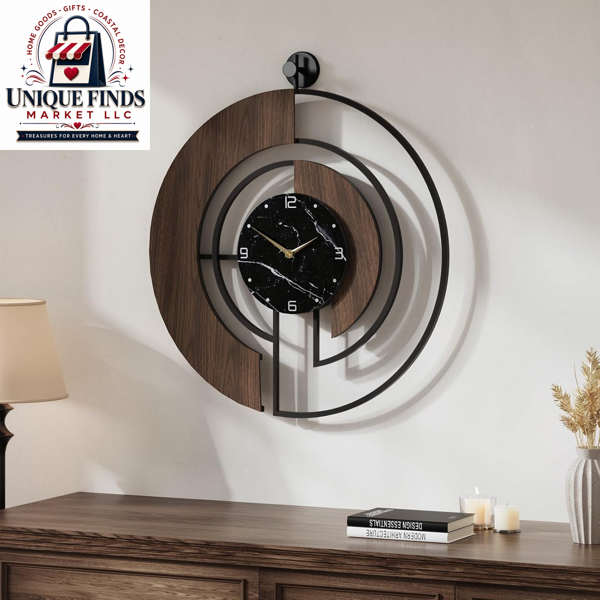 Cuspin 24-Inch Gold Metal Wall Clock for Elegant Living Room Decor