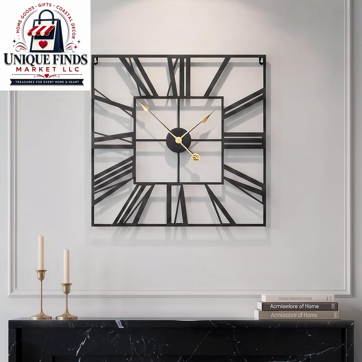 Cuspin 24-Inch Gold Metal Wall Clock for Elegant Living Room Decor