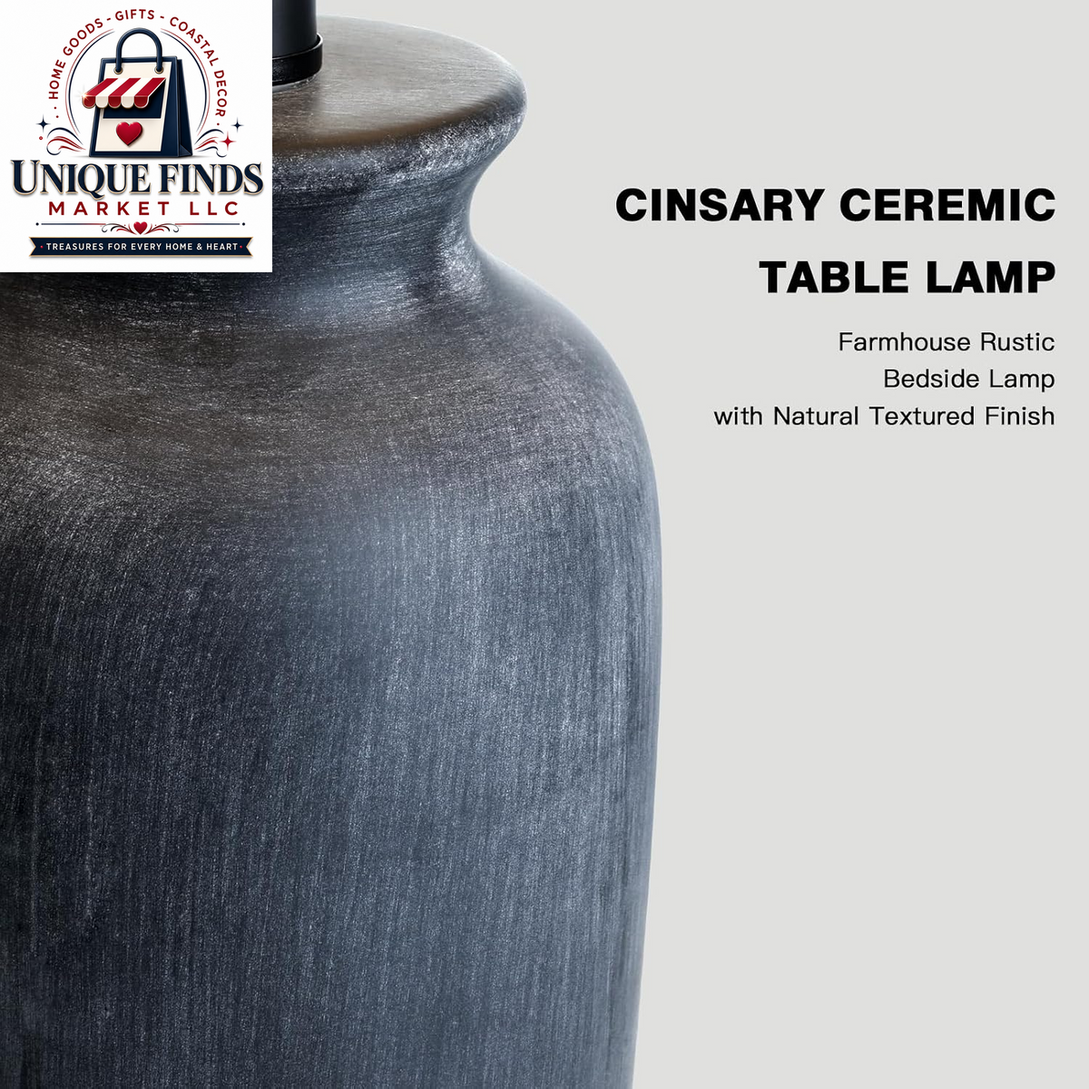 CINSARY 24.5" Vintage Rustic Ceramic Table Lamps - Farmhouse Style Bedside Nightstand Lamps with LED Bulb for Living Room and Bedroom Decor (Single Pack)