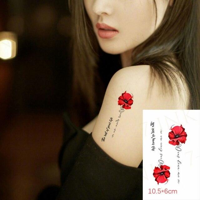 Waterproof Temporary Tattoo Lavender Stickers Butterfly Flower Luxury Small Tattoo For Body Arm