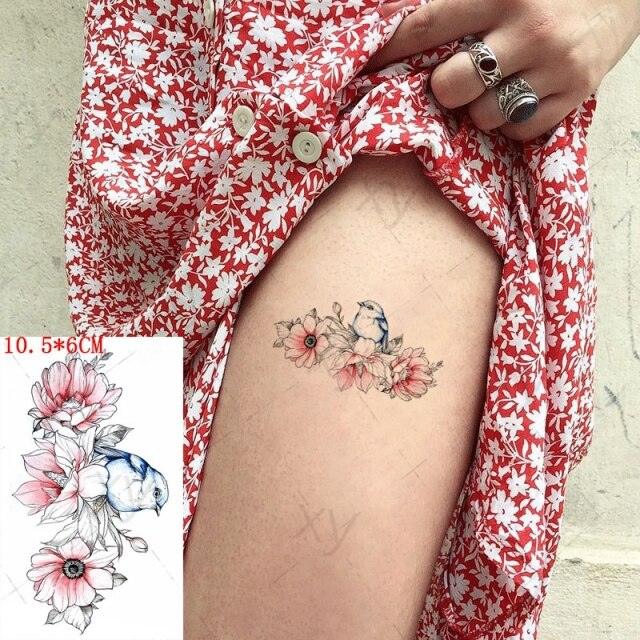 Waterproof Temporary Tattoo Lavender Stickers Butterfly Flower Luxury Small Tattoo For Body Arm
