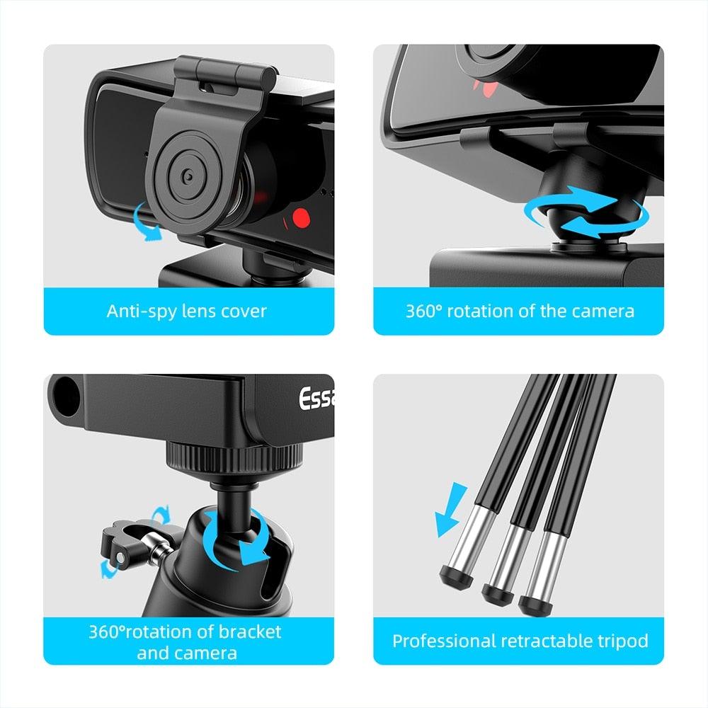 Webcam 2K Full HD Web Camera For PC Computer Laptop USB Web Cam With Microphone Autofocus WebCamera Conferencing and Video Calling