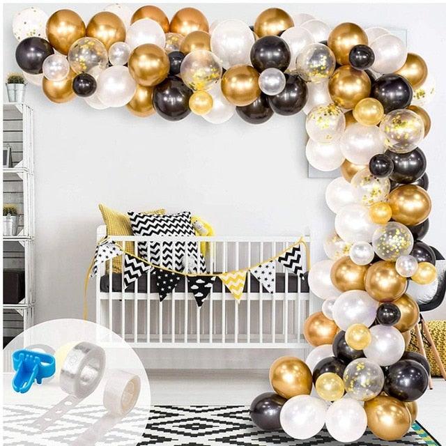 White Gold And Transparent Latex Air Balloons Pack For Baby Shower Birthday Party Decor Bridal Showers Baby Showers Wedding Party