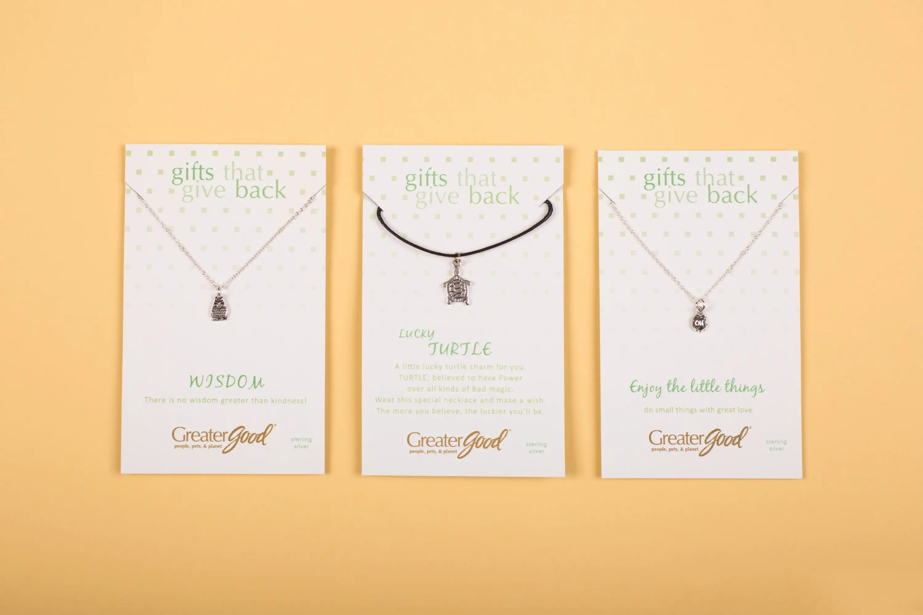 Three silver toned wild at heart sterling necklaces with teardrop pendant turtle charm and small dangling pendant