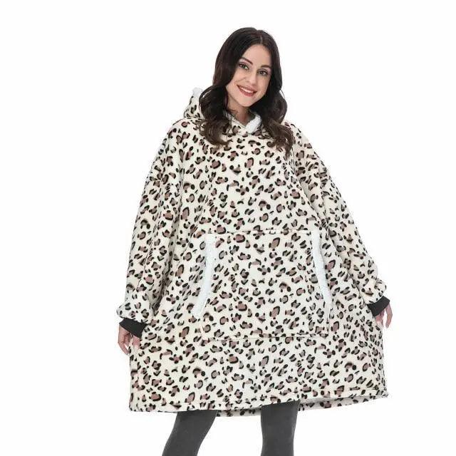 Winter Oversized Wearable Blanket Women Hoodies Sweatshirt TV Blanket With Sleeves Pullover Warm Soft Unisex Hoody Comfortable Sweatshirts For Autumn