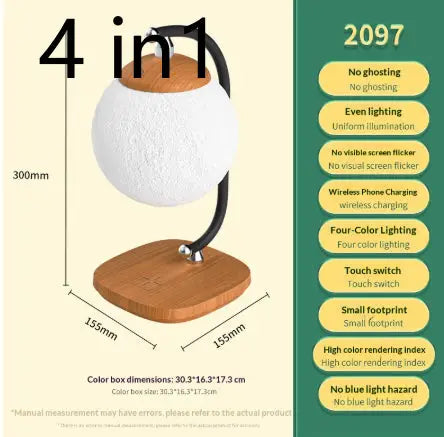 Wireless-Charging Lunar Table Lamp A Creative Atmosphere For Reading