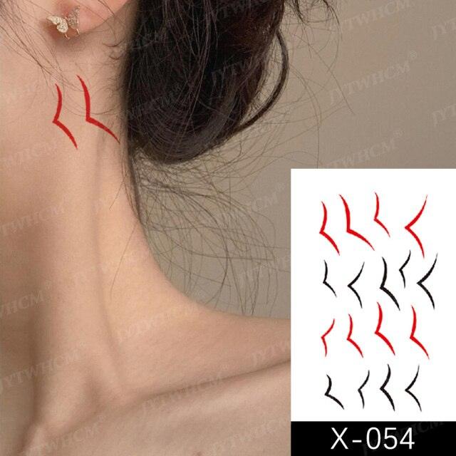 Women's Different Stickers Tattoo Temporary Waterproof Neck Arm Leg Tattoo Colorful Design