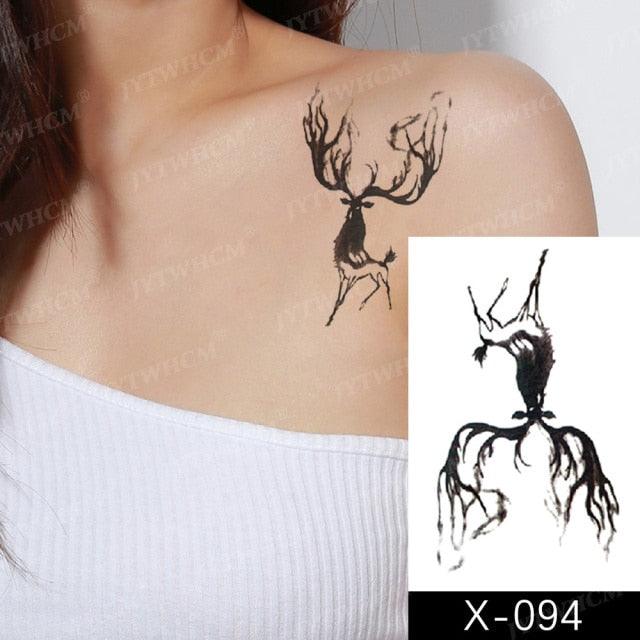 Women's Different Stickers Tattoo Temporary Waterproof Neck Arm Leg Tattoo Colorful Design