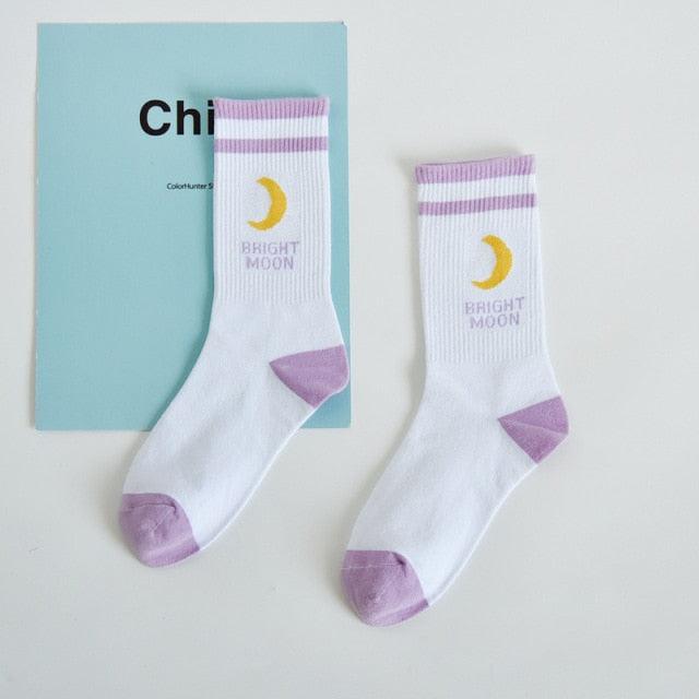 Women's Socks Combed Out Of Pure Cotton Colorful Cartoon Cute Funny Happy Kawaii Moon Strawberry Cactus Ankle Socks For Men And Women