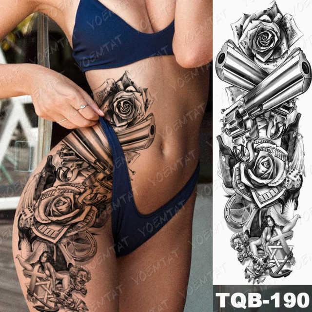 Womens Large Tattoo Eye Lion Waterproof Temporary Sticker Realistic Big Luxury Tattoo Modern Design