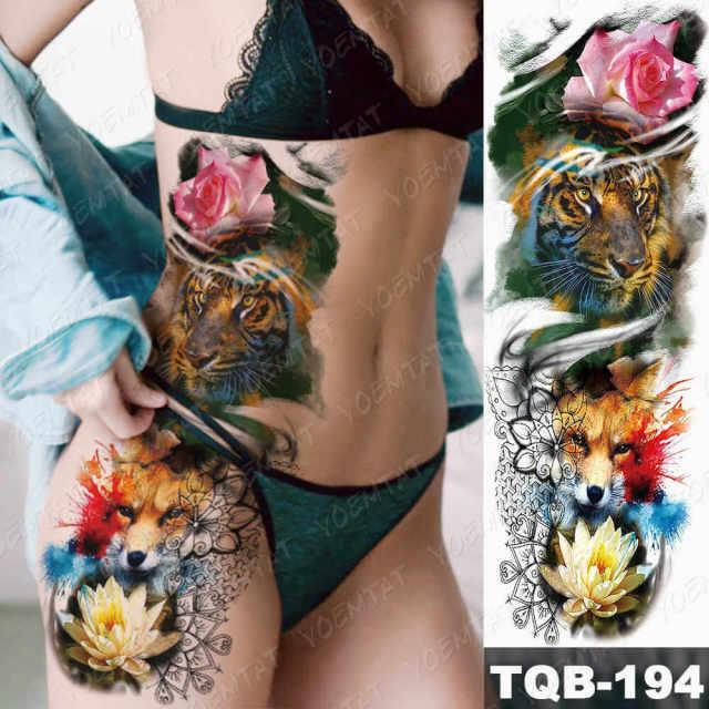 Womens Large Tattoo Eye Lion Waterproof Temporary Sticker Realistic Big Luxury Tattoo Modern Design