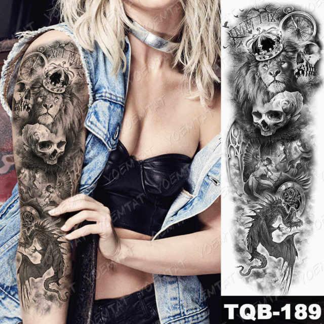 Womens Large Tattoo Eye Lion Waterproof Temporary Sticker Realistic Big Luxury Tattoo Modern Design