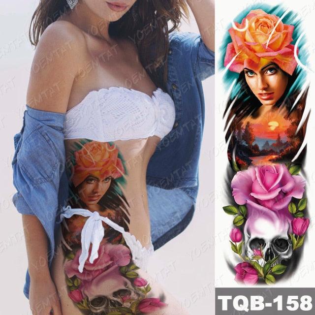 Womens Large Waterproof Temporary Sticker Tattoo Tiger Fox Luxury Design From Wonderland