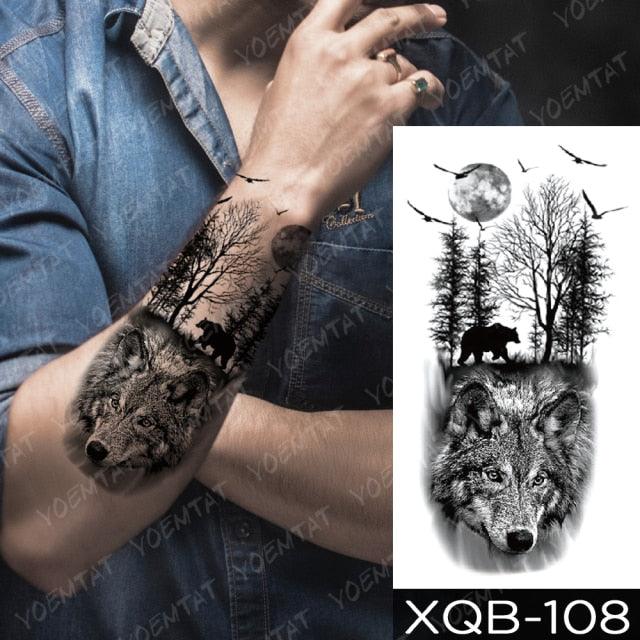 Womens Large Waterproof Temporary Sticker Tattoo Tiger Fox Luxury Design From Wonderland