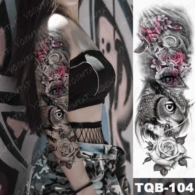 Womens Large Waterproof Temporary Sticker Tattoo Tiger Fox Luxury Design From Wonderland