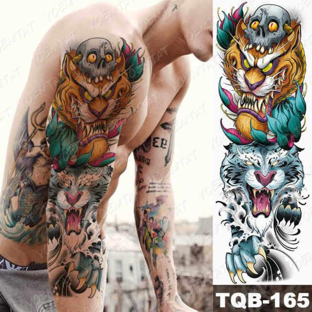 Womens Large Waterproof Temporary Sticker Tattoo Tiger Fox Luxury Design From Wonderland
