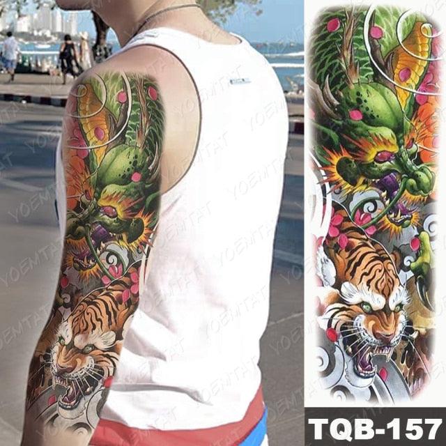 Womens Large Waterproof Temporary Sticker Tattoo Tiger Fox Luxury Design From Wonderland