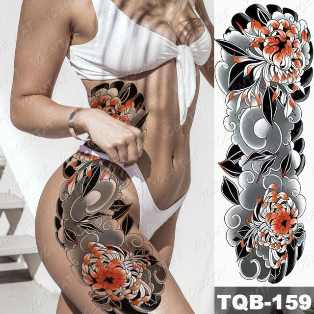 Womens Large Waterproof Temporary Sticker Tattoo Tiger Fox Luxury Design From Wonderland